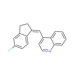 Fc1ccc2c(c1)CC/C2=C/c1ccnc2ccccc12 ZINC000013610864