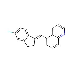 Fc1ccc2c(c1)CC/C2=C\c1cccc2ncccc12 ZINC000013610855