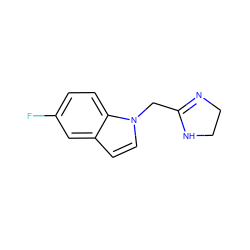 Fc1ccc2c(ccn2CC2=NCCN2)c1 ZINC000653842775