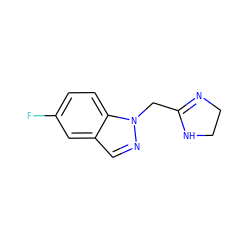 Fc1ccc2c(cnn2CC2=NCCN2)c1 ZINC000299839228