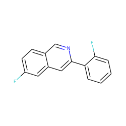 Fc1ccc2cnc(-c3ccccc3F)cc2c1 ZINC000061968983