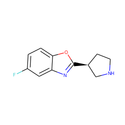 Fc1ccc2oc([C@H]3CCNC3)nc2c1 ZINC000035446893