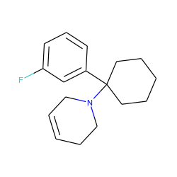 Fc1cccc(C2(N3CC=CCC3)CCCCC2)c1 ZINC000026279761