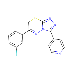 Fc1cccc(C2=Nn3c(nnc3-c3ccncc3)SC2)c1 ZINC000169309701