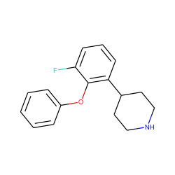 Fc1cccc(C2CCNCC2)c1Oc1ccccc1 ZINC000045318962