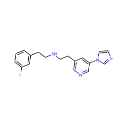 Fc1cccc(CCNCCc2cncc(-n3ccnc3)c2)c1 ZINC000299853479