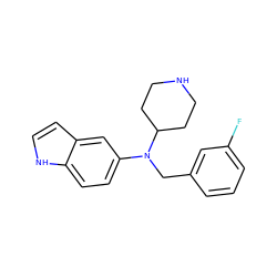 Fc1cccc(CN(c2ccc3[nH]ccc3c2)C2CCNCC2)c1 ZINC000043060047