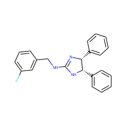 Fc1cccc(CNC2=N[C@H](c3ccccc3)[C@H](c3ccccc3)N2)c1 ZINC000043078803