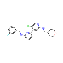 Fc1cccc(CNc2cccc(-c3cc(NCC4CCOCC4)ncc3Cl)n2)c1 ZINC000169703743