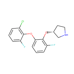 Fc1cccc(Cl)c1Oc1cccc(F)c1O[C@@H]1CCNC1 ZINC000066112228