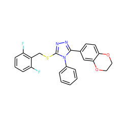 Fc1cccc(F)c1CSc1nnc(-c2ccc3c(c2)OCCO3)n1-c1ccccc1 ZINC000072118426