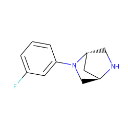 Fc1cccc(N2C[C@H]3C[C@H]2CN3)c1 ZINC000250116773