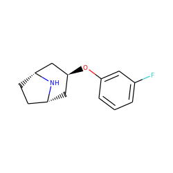 Fc1cccc(O[C@H]2C[C@@H]3CC[C@H](C2)N3)c1 ZINC000101387177