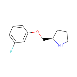 Fc1cccc(OC[C@H]2CCCN2)c1 ZINC000020443155