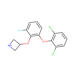 Fc1cccc(Oc2c(Cl)cccc2Cl)c1OC1CNC1 ZINC000066058913