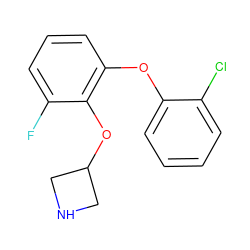 Fc1cccc(Oc2ccccc2Cl)c1OC1CNC1 ZINC000066112437