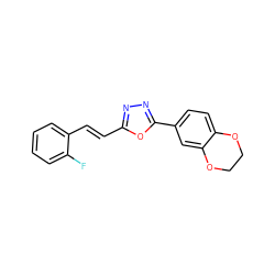 Fc1ccccc1/C=C/c1nnc(-c2ccc3c(c2)OCCO3)o1 ZINC000096269810