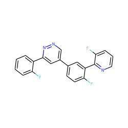 Fc1ccccc1-c1cc(-c2ccc(F)c(-c3ncccc3F)c2)cnn1 ZINC000003939413