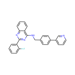 Fc1ccccc1-c1nc(NCc2ccc(-c3cccnc3)cc2)c2ccccc2n1 ZINC000169302909