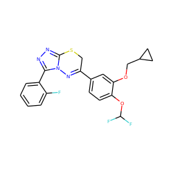 Fc1ccccc1-c1nnc2n1N=C(c1ccc(OC(F)F)c(OCC3CC3)c1)CS2 ZINC000043062194