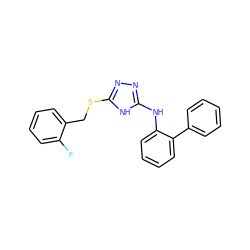 Fc1ccccc1CSc1nnc(Nc2ccccc2-c2ccccc2)[nH]1 ZINC000014964322