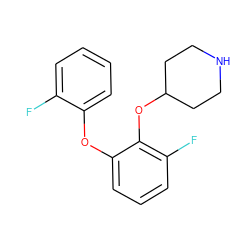 Fc1ccccc1Oc1cccc(F)c1OC1CCNCC1 ZINC000066252374