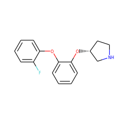 Fc1ccccc1Oc1ccccc1O[C@@H]1CCNC1 ZINC000066112222