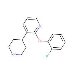 Fc1ccccc1Oc1ncccc1C1CCNCC1 ZINC000043206558