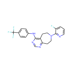 Fc1cccnc1N1CCc2ncnc(Nc3ccc(C(F)(F)F)cc3)c2CC1 ZINC000137701017