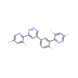 Fc1cnc(-c2cc(-c3ccc(F)c(-c4ncc(F)cc4F)c3)cnn2)c(F)c1 ZINC000013686168