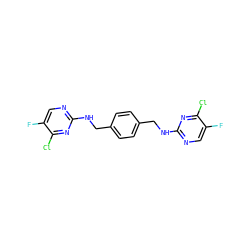 Fc1cnc(NCc2ccc(CNc3ncc(F)c(Cl)n3)cc2)nc1Cl ZINC000203054548