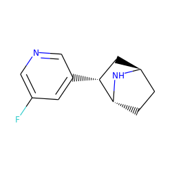 Fc1cncc([C@@H]2C[C@H]3CC[C@H]2N3)c1 ZINC000137356247