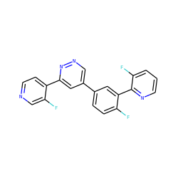 Fc1cnccc1-c1cc(-c2ccc(F)c(-c3ncccc3F)c2)cnn1 ZINC000013686148