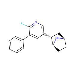 Fc1ncc([C@@H]2C[C@H]3CC[C@@H]2N3)cc1-c1ccccc1 ZINC000013470168