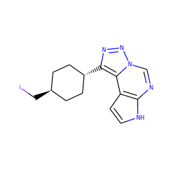 IC[C@H]1CC[C@H](c2nnn3cnc4[nH]ccc4c23)CC1 ZINC001772621701