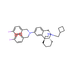 Ic1ccc(CN(Cc2ccc(I)cc2)c2ccc3c(c2)[C@@]24CCCC[C@H]2[C@@H](C3)N(CC2CCC2)CC4)cc1 ZINC000095536784