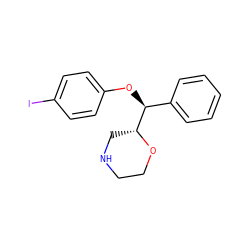 Ic1ccc(O[C@@H](c2ccccc2)[C@H]2CNCCO2)cc1 ZINC000045301722