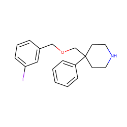 Ic1cccc(COCC2(c3ccccc3)CCNCC2)c1 ZINC000013781984