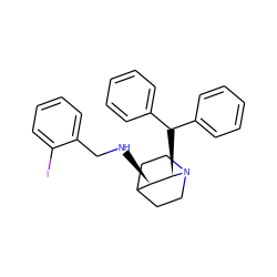 Ic1ccccc1CN[C@@H]1C2CCN(CC2)[C@@H]1C(c1ccccc1)c1ccccc1 ZINC000019364273