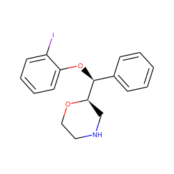 Ic1ccccc1O[C@@H](c1ccccc1)[C@H]1CNCCO1 ZINC000028881911