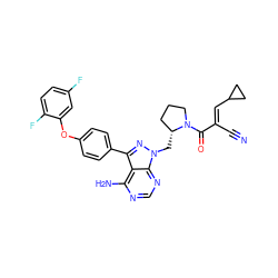 N#C/C(=C\C1CC1)C(=O)N1CCC[C@H]1Cn1nc(-c2ccc(Oc3cc(F)ccc3F)cc2)c2c(N)ncnc21 ZINC000208189517