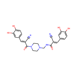 N#C/C(=C\c1ccc(O)c(O)c1)C(=O)NCN1CCN(C(=O)/C(C#N)=C/c2ccc(O)c(O)c2)CC1 ZINC000031862567