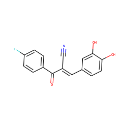 N#C/C(=C\c1ccc(O)c(O)c1)C(=O)c1ccc(F)cc1 ZINC000013822328