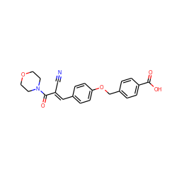 N#C/C(=C\c1ccc(OCc2ccc(C(=O)O)cc2)cc1)C(=O)N1CCOCC1 ZINC000002198652