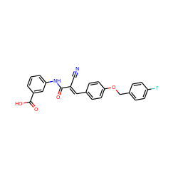 N#C/C(=C\c1ccc(OCc2ccc(F)cc2)cc1)C(=O)Nc1cccc(C(=O)O)c1 ZINC000001438747