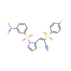 N#C/C(=C\c1cccn1S(=O)(=O)c1cccc([N+](=O)[O-])c1)S(=O)(=O)c1ccc(F)cc1 ZINC000061944514