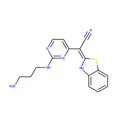 N#C/C(=C1/Nc2ccccc2S1)c1ccnc(NCCCN)n1 ZINC000013647723