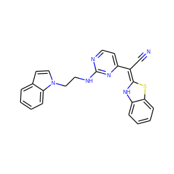 N#C/C(=C1/Nc2ccccc2S1)c1ccnc(NCCn2ccc3ccccc32)n1 ZINC000036184571