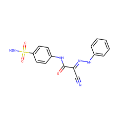 N#C/C(=N\Nc1ccccc1)C(=O)Nc1ccc(S(N)(=O)=O)cc1 ZINC000095590846