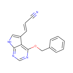 N#C/C=C/c1c[nH]c2ncnc(OCc3ccccc3)c12 ZINC001772649741